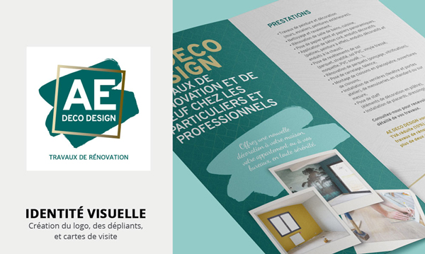 communication et identité visuelle pour AE DECO Design