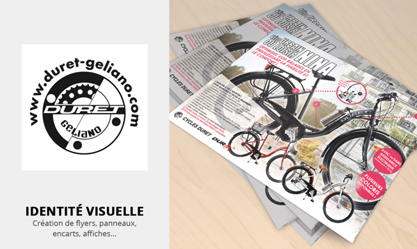 creation d'identité visuelle pour Vélos Cycles DURET GELIANO